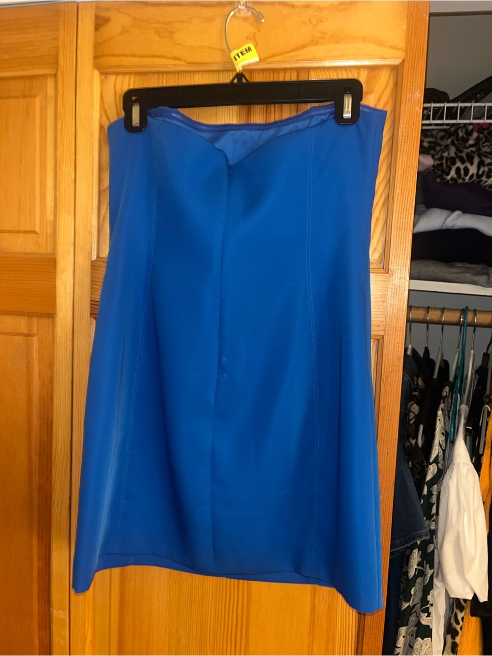 Meshki Strapless Cobalt Blue Bodycon Mini Dress - Picture 3 of 4